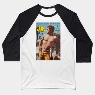 JR. Junior - Vintage Physique Muscle Male Model Magazine Cover Baseball T-Shirt